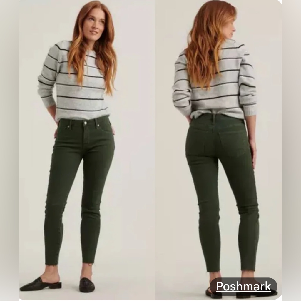 Lucky Brand Ava Green Crop Mid Rise Skinny Jeans Green Size: 24 Inseam 25”